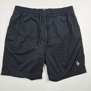 Volcom True To This Black Drawstring Shorts Men's Small Elastic Waist Casual